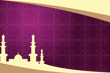 Ramadan background design, with pictures of mosques with Islamic nuances,