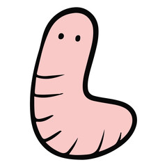 worm hand drawn flat color design