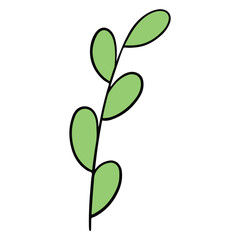leaf hand drawn and Spring flat color design