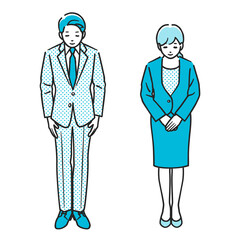 お辞儀をする男性と女性