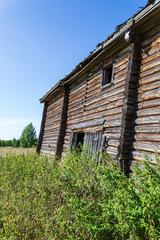 Obraz premium walls of wooden log houses