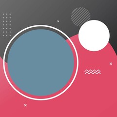 Social media feed banner background with bright colored shapes