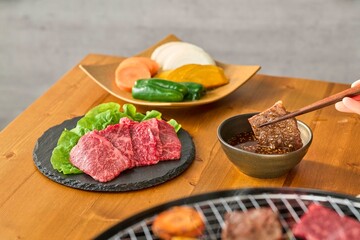 焼肉の網焼き