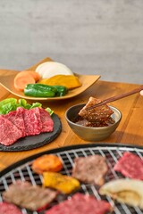 焼肉の網焼き