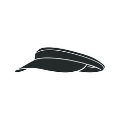 Tennis Cap Icon Silhouette Illustration. Hat Sport Textile Vector Graphic Pictogram Symbol Clip Art. Doodle Sketch Black Sign.