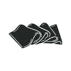 Slices Icon Silhouette Illustration. Piece Pile Food Vector Graphic Pictogram Symbol Clip Art. Doodle Sketch Black Sign.