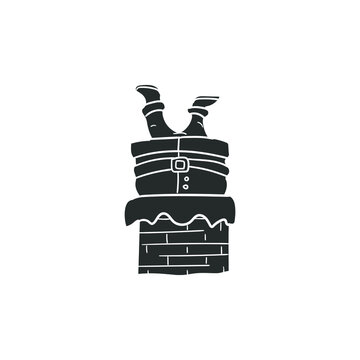 recommend clip art: Santa Claus Icon Silhouette Illustration. Chimnery Christmas Vector Graphic Pictogram Symbol Clip Art. Doodle Sketch Black Sign.