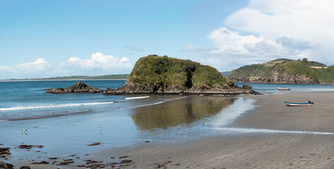 Puñihuil cove on the northwestern coast of Chiloe Island, Northern Patagonia, Chile.