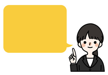 人物アイコンセット_女性_吹き出し