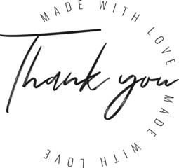 Vintage vector thank you handwritten inscription. hand drawn lettering. Thank you calligraphy. Thank you card. Vector illustration.