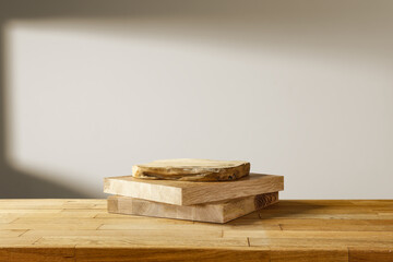 Table background of free space and pedestal. 