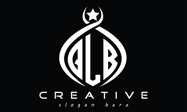 QLB curved oval three letters monogram initial geometric minimalist modern creative logo design vector