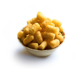 Corn sticks on white background