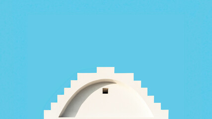 Mykonos and Santorini Traditional Architecture. - obrazy, fototapety, plakaty