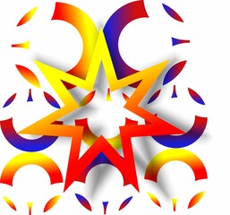 abstract logo with star style concept digital art