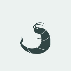  Shrimp vector icon illustration sign