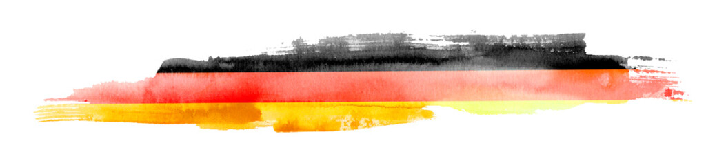 Obraz premium Germany. German flag painted with watercolor on paper