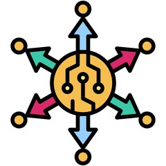 Decentralized finance icon, DeFi related vector illustration