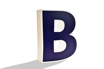 alphabet, voluminous blue letters on a light background