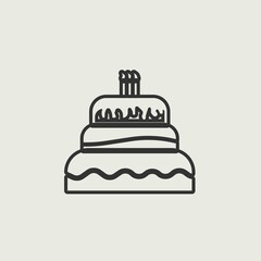 Birthday_cake vector icon illustration sign