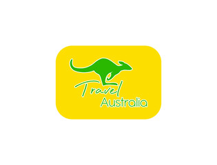 travel Australia icon, logo of kangaroo vector illustration 