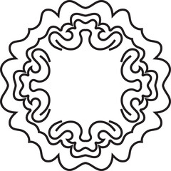 Retro abstract frame, elegant element with curves