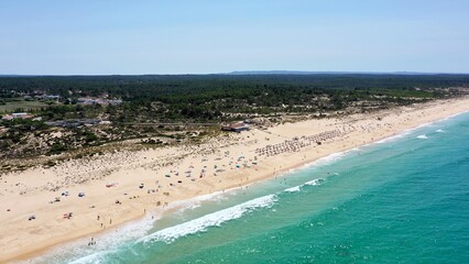 amazing aerial view of beach of Pego in sunny day © surfmore