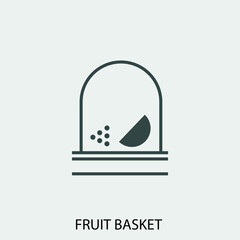Fruit_basket vector icon illustration sign