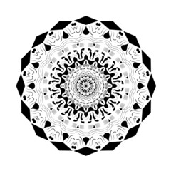 Circular pattern in form of mandala Mehndi, tattoo decoration Decorative ornament in ethnic oriental styledraw vector illustration.