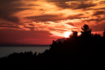 sunset in the mountains