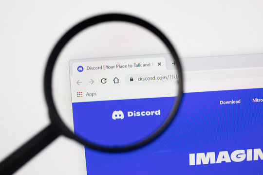 USA March 10.2022 Closeup of Discord website. Discord is an American VoIP, instant messaging and digital distribution platform designed for creating communities.