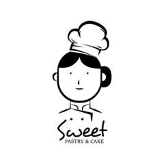 Sweet pastry and cake logo template concept design