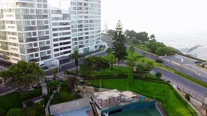 Aerial view of the Miraflores district in Lima