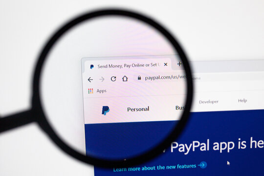 Ostersund, Sweden - March 10, 2022 Pay pal website. PayPal Holdings, Inc. is an American company operating an online payments system.