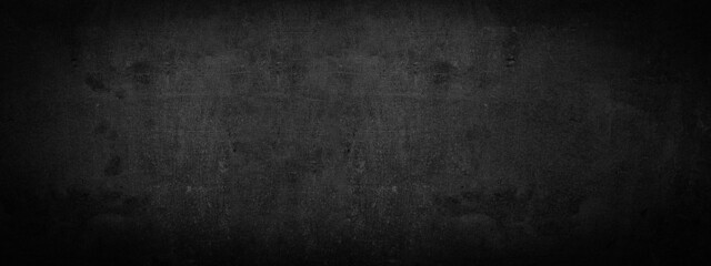 Black anthracite dark gray grey grunge old aged retro vintage stone concrete cement blackboard chalkboard wall floor texture, with cracks - Abstract background banner panorama pattern design template - obrazy, fototapety, plakaty