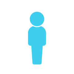 立っている人のアイコン・ピクトグラム - 男女や大人・子どもの区別なく使えるデフォルメ体型

