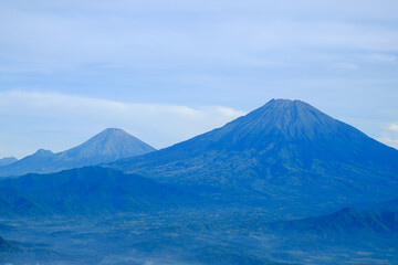 The beauty of the mountain range on the island of Java