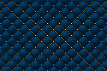 Blue matte leather texture pattern. Vip background upholstery rich and luxury sofa. Vector abstract antique illustration. Close-up.