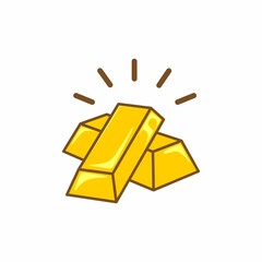 gold bar icon, golden bars, money symbol