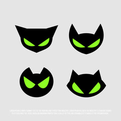 Modern, professional set of icons with the image of cats
