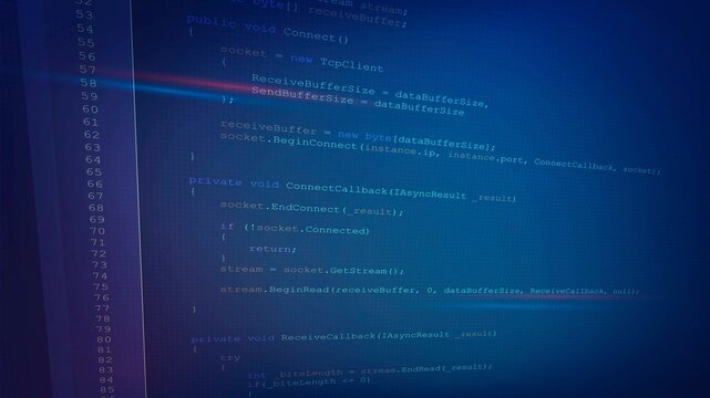 Vector background with screen and computer program in development environment