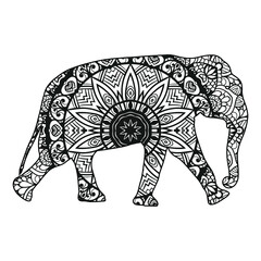 Obraz premium Elephant mandala coloring page for kids