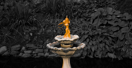 burning candle in the garden