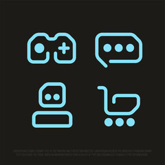 A modern, professional set of icons for the gaming industry