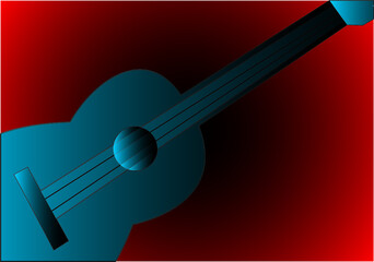 a musical instrument guitar background with gradient or mixed colors to make it look more beautiful