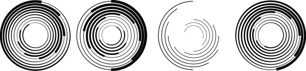 Lines in Circle Form . Spiral Vector Illustration .Technology round. Wave Logo . Design element . Abstract Geometric shape .