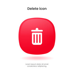 High quality trash icon, delete icon, cleaning, cross red vector icon on white background. Flat vector trash icon symbol sign from modern cleaning collection for mobile concept and web apps design.
