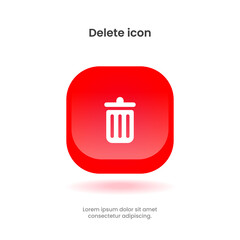 High quality trash icon, delete icon, cleaning, cross red vector icon on white background. Flat vector trash icon symbol sign from modern cleaning collection for mobile concept and web apps design.
