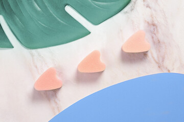 Three tampons stringless between leaves. New generation. Safety and reliable protection for girls and women