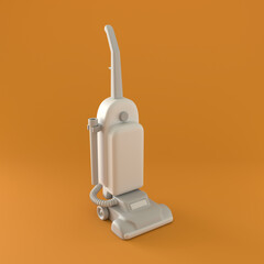 Monochrome Vacuum Cleaner, on Orange Background, 3d Rendering